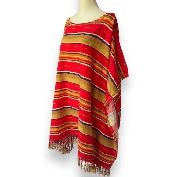 NEW Ryan Michael Serape Summer Linen-Blend Poncho | Size L/XL - Picture 6 of 16